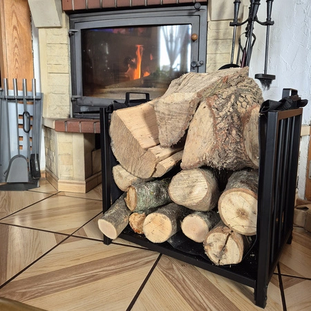 Metalowy Stojak na Drewno Kominkowe Opałowe do Kominka 2w1 + Torba XXL KAMINER