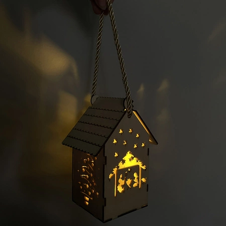 Lampion Adwentowy na Roraty LED Latarnia Latarenka Drewniany Świecący Lampa RUHHY