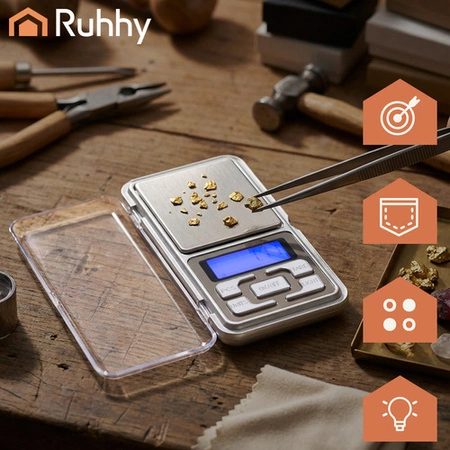 Waga Kieszonkowa Jubilerska Ruhhy 200g 0,01g LCD Podświetlenie Precyzyjna 26092