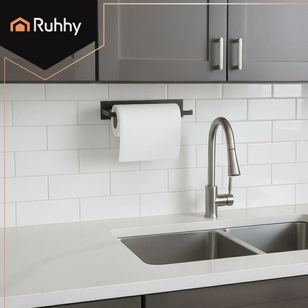 Uchwyt Wieszak na Ręcznik Papierowy Kuchenny Ruhhy Czarny Loft Metalowy