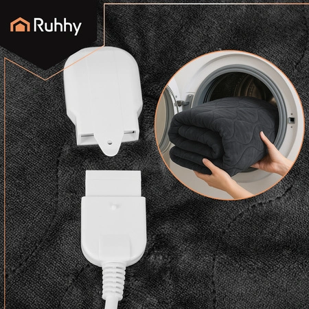 Koc Elektryczny Dwuosobowy Duży Miękki Mata Grzewcza Pilot Timer 9 Trybów RUHHY