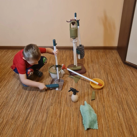 Zestaw do Sprzątania dla Dzieci Odkurzacz Mop Wiaderko Akcesoria AGD 15w1 KRUZZEL