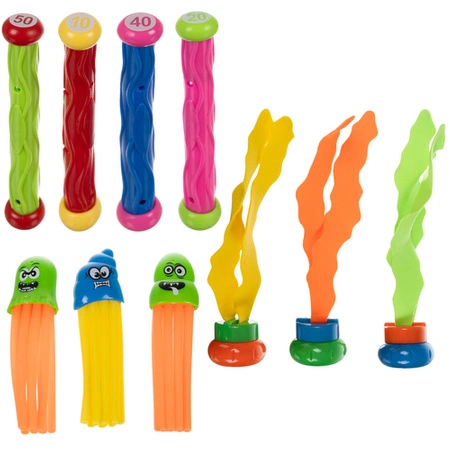 Zabawki do Nurkowania Wody Basenu Wanny Zestaw Kolorowe dla Dzieci + Worek KRUZZEL