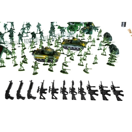 Baza Wojskowa Żołnierzyki dla Dzieci Armia Figurki Wojsko Czołg Broń 300el 26334