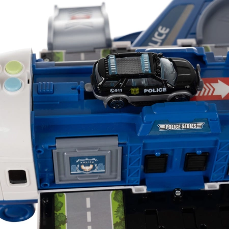 Samolot Policyjny dla Dzieci Rozkładany Parking Interaktywny Policja + Auta 26680