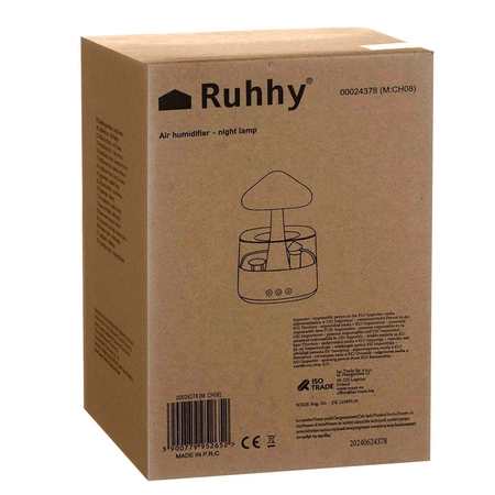 Nawilżacz Powietrza Dyfuzor Lampka LED Nocna Grzybek Efekt Padający Deszcz RUHHY