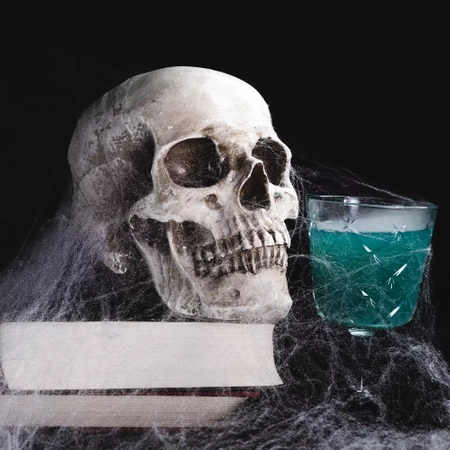 Sztuczna Pajęczyna 2 Pająki Dekoracja na Halloween MALATEC