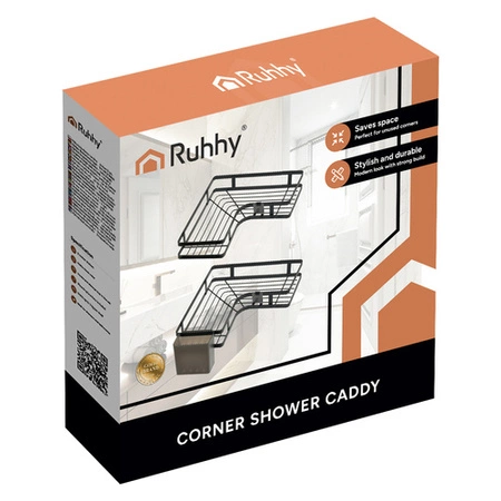Półka Łazienkowa Narożna Ruhhy Zestaw 2szt bez wiercenia pod Prysznic Loft Ruhhy 27092