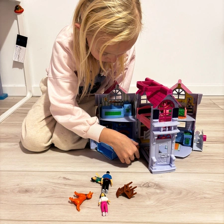 Domek dla Lalek Meble Lalki Rozkładany Przenośny Mebelki Pies 6 Pomieszczeń ISO TRADE