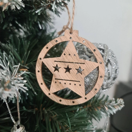 Drewniane Bombki Zawieszki na Choinkę Ozdoby 10szt RUHHY