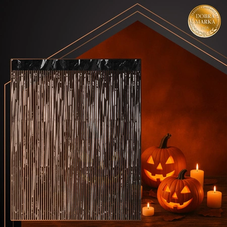 Kurtyna Dekoracyjna Czarna Samoprzylepna Zasłona Impreza Sylwester 100x200 Ruhhy 26172