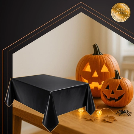 Obrus Foliowy RUHHY Czarny 137x274cm Plamoodporny Wodoodporny Dekoracyjny