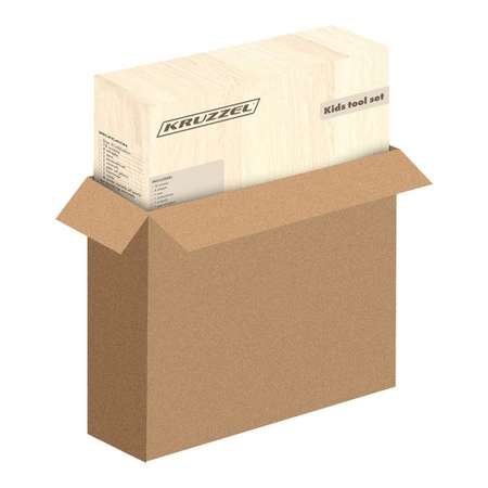 Drewniana Skrzynka Narzędziowa dla Dzieci Zestaw Majsterkowicza Narzędzia Kruzzel 26581