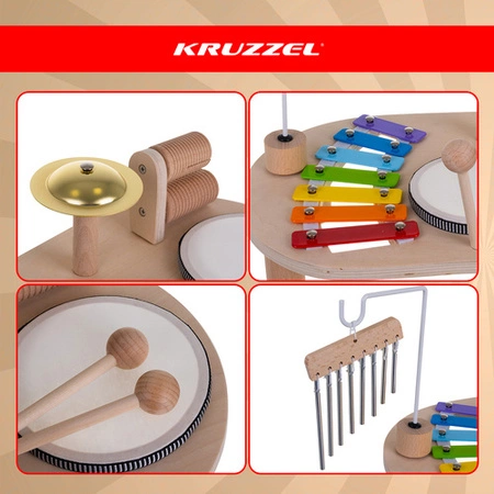 Drewniany Stolik Edukacyjny Kruzzel Perkusja Dla Dzieci Sensory Montessori
