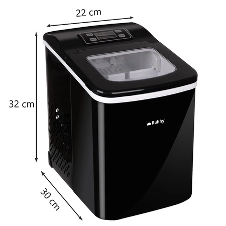 Kostkarka do Lodu Domowa Maszyna do Kostek Ekspresowy Lód 12 kg Wyświetlacz RUHHY