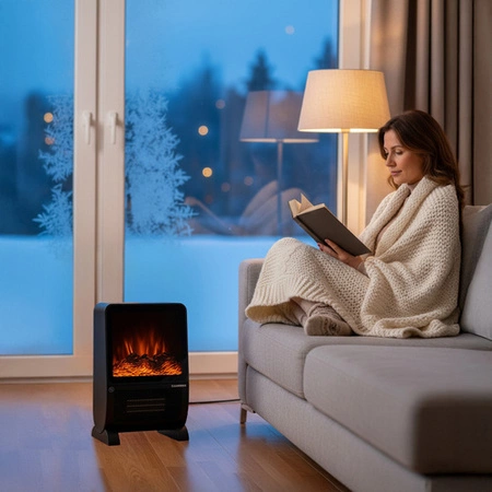 Grzejnik Elektryczny KAMINER 2000W Ceramiczny Kominek Termowentylator Pilot