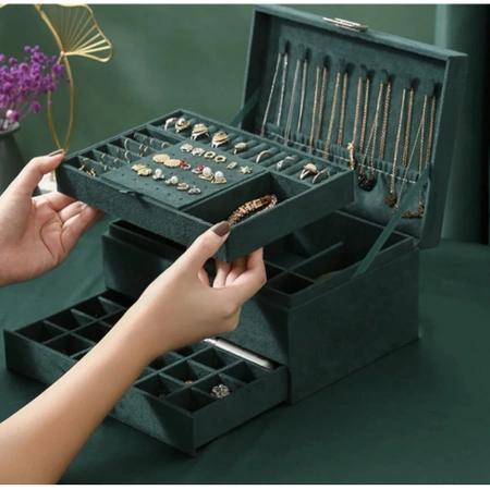 Szkatułka na Biżuterię Kuferek Organizer Pudełko SOULIMA