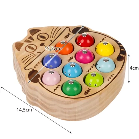 Łowienie Rybek Gra Zręcznościowa Drewniana Rybki na Magnes + Wędki Rodzinna KRUZZEL