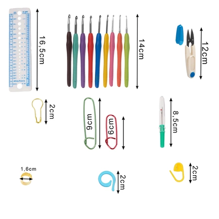 Zestaw do Szydełkowania Szydełka Włóczka Akcesoria 113el do Nauki XXL Torba MAALEO 25885