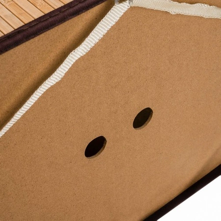 Kosz na Pranie Bieliznę Pojemnik Bambusowy z Pokrywą Dwukomorowy Duży 100l RUHHY