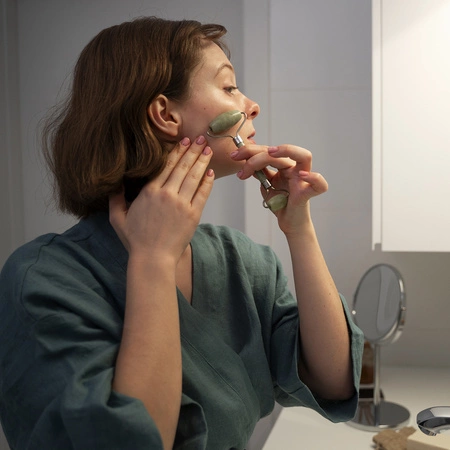 Masażer do Twarzy z Jadeitu Wałek Roller Jadeitowy