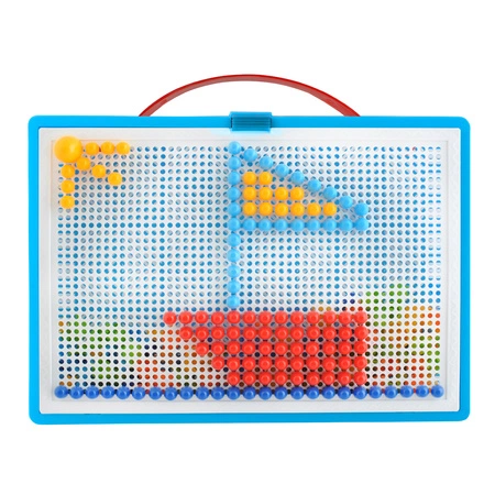 Układanka Guzikowa Mozaika Edukacyjna Grzybki Puzzle Pinezki Gra Trening ISO TRADE