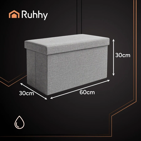 Pufa ze Schowkiem Składana Siedzisko do Siedzenia Puf Skrzynia Otwierana XL Ruhhy 25996