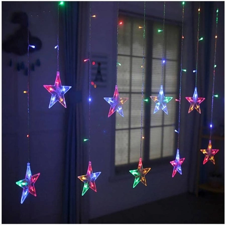 Wiszące Gwiazdy Kurtyna Lampki Choinkowe 108 LED m ISO TRADE