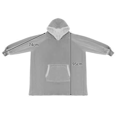 Koc Bluza Oversize Ciepła Gruba Kocobluza Długa 2w1 XXL Futrzak z Kapturem RUHHY