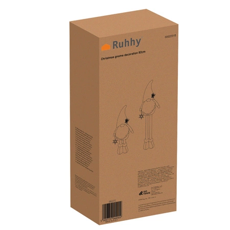 Skrzat Krasnal Świąteczny Teleskopowy Duży Gnom Wysoki 82cm Regulowany XXL RUHHY