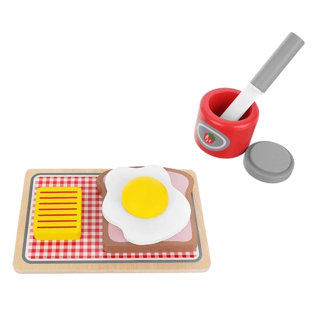 Drewniany Toster Zestaw + Akcesoria z Akcesoriami na Prezent dla Dzieci KRUZZEL