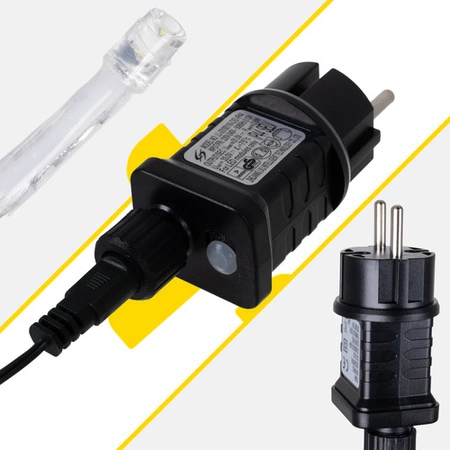 Lampki Choinkowe 300 LED Flash 15m IZOXIS Zew Sople Kurtyna Zimne Białe