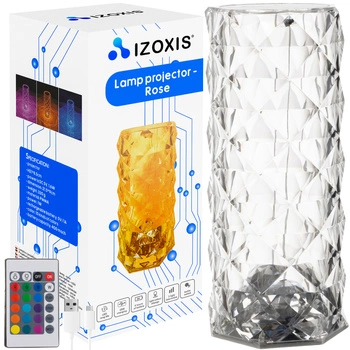 Kryształowa Lampka Nocna Diamentowa Róża Lampa LED IZOXIS