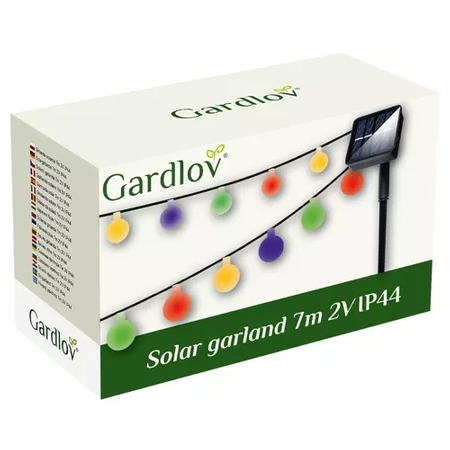 Girlanda Solarna LED Ogrodowa Lampki 50 Kul Świetlna Ogrodowe Solarne Kulki GARDLOV