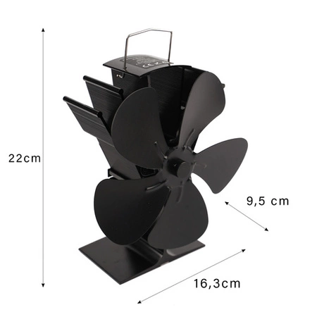 Wentylator Kominkowy Zasilany Ciepłem Termoelektryczny Wiatrak bez Prądu Kaminer 26206