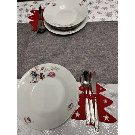 Bieżnik Świąteczny na Stół Obrus Święta Skrzaty Krasnal Szary Wigilijny RUHHY