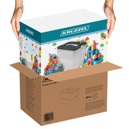 Pojemnik na Klocki Pudełko 15l Organizer z Przegródkami Duży 2 Piętrowy Kruzzel 25756
