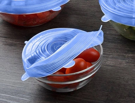 Pokrywki Silikonowe Uniwersalne do Żywności 6szt RUHHY