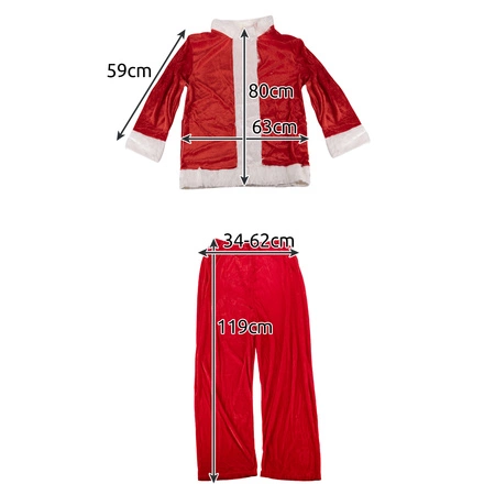 Profesjonalny Strój Świętego Mikołaja Kostium Welurowy Zestaw Premium 13 el MALATEC