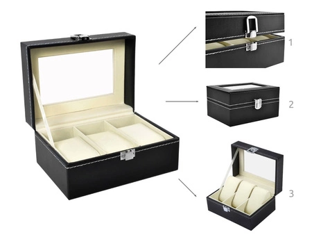 Pudełko Szkatułka Etui Organizer na Zegarki 3szt ISO TRADE