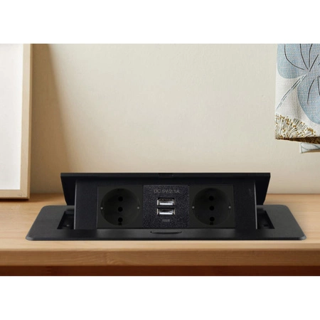 Gniazdo Chowane w Blat Nablatowe Gniazdko + 2 USB IZOXIS