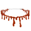 Krwawy Naszyjnik na Halloween Rana Choker Ociekająca Krew Podcięte Gardło