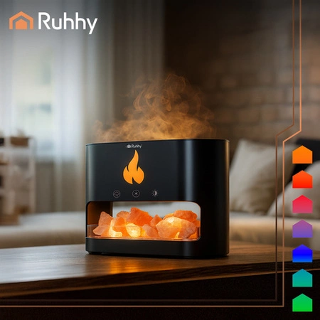 Nawilżacz Powietrza Ruhhy 250ml Dyfuzor Zapach Aromaterapia Efekt Kominka