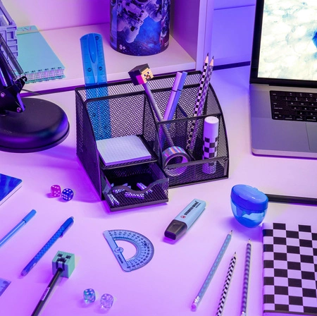 Przybornik na Biurko Organizer 6 Komór + Szufladka MAALEO