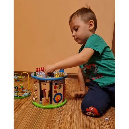 Drewniana Kostka Edukacyjna Sorter Montessori dla Dzieci 11w1 Labirynt Gra KRUZZEL