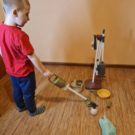 Zestaw do Sprzątania dla Dzieci Odkurzacz Mop Wiaderko Akcesoria AGD 15w1 KRUZZEL
