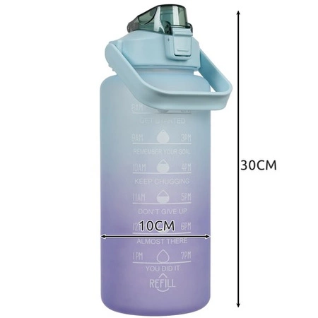 Butelka Motywacyjna na Wodę Bidon 2l z ml oz Miarką Słomką Duża 2000ml TRIZAND
