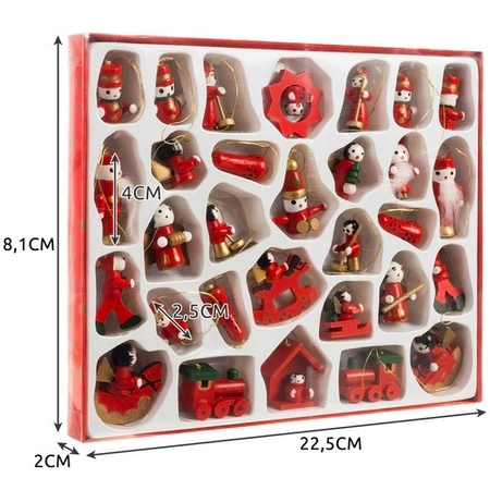 Drewniane Zawieszki na Choinkę RUHHY Bombki Choinkowe Ozdoby Świąteczne x30 22217