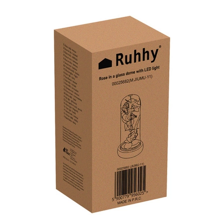 Wieczna Róża w Szkle LED Świecąca Prezent na Dzień Matki Mamy w Pudełku XL Ruhhy 25682