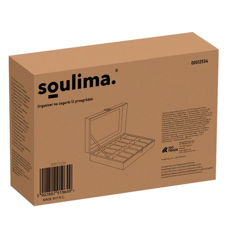Pudełko Etui Organizer Szkatułka na Zegarki 12szt SOULIMA